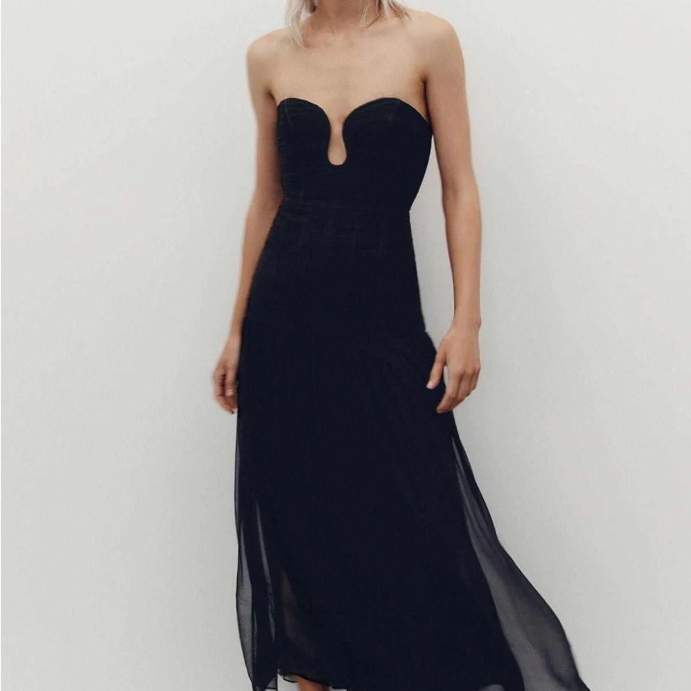 Shona Joy Black Strapless Dress